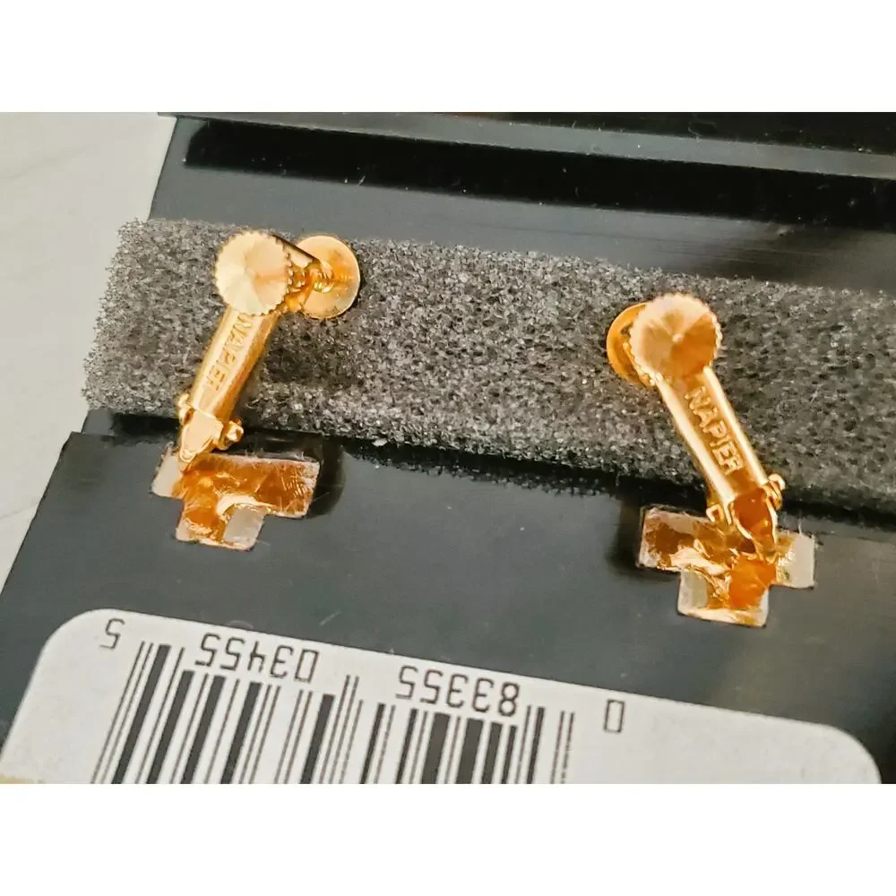 Vintage Lot of Gold Tone Napier Designer Clip On Earrings
